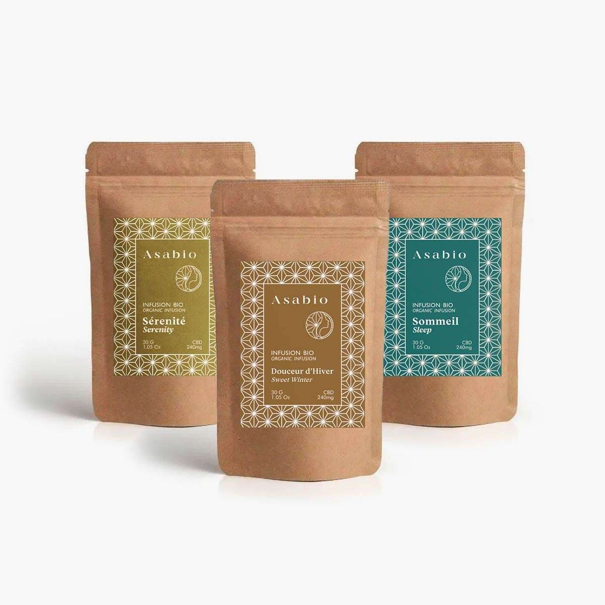 Trio de tisanes Asabio 3×30 gr