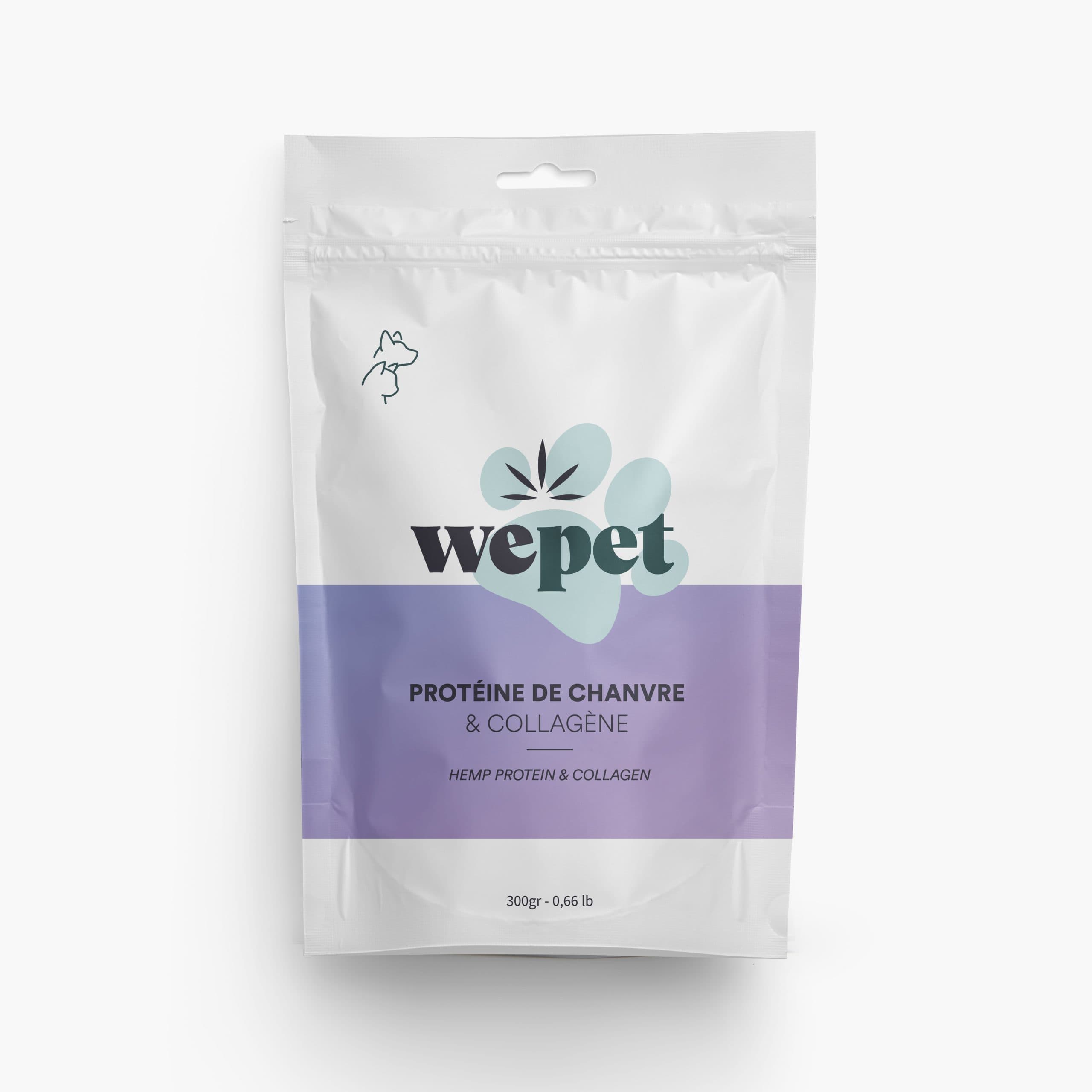 Wepet Protéine de chanvre & collagène pour animaux